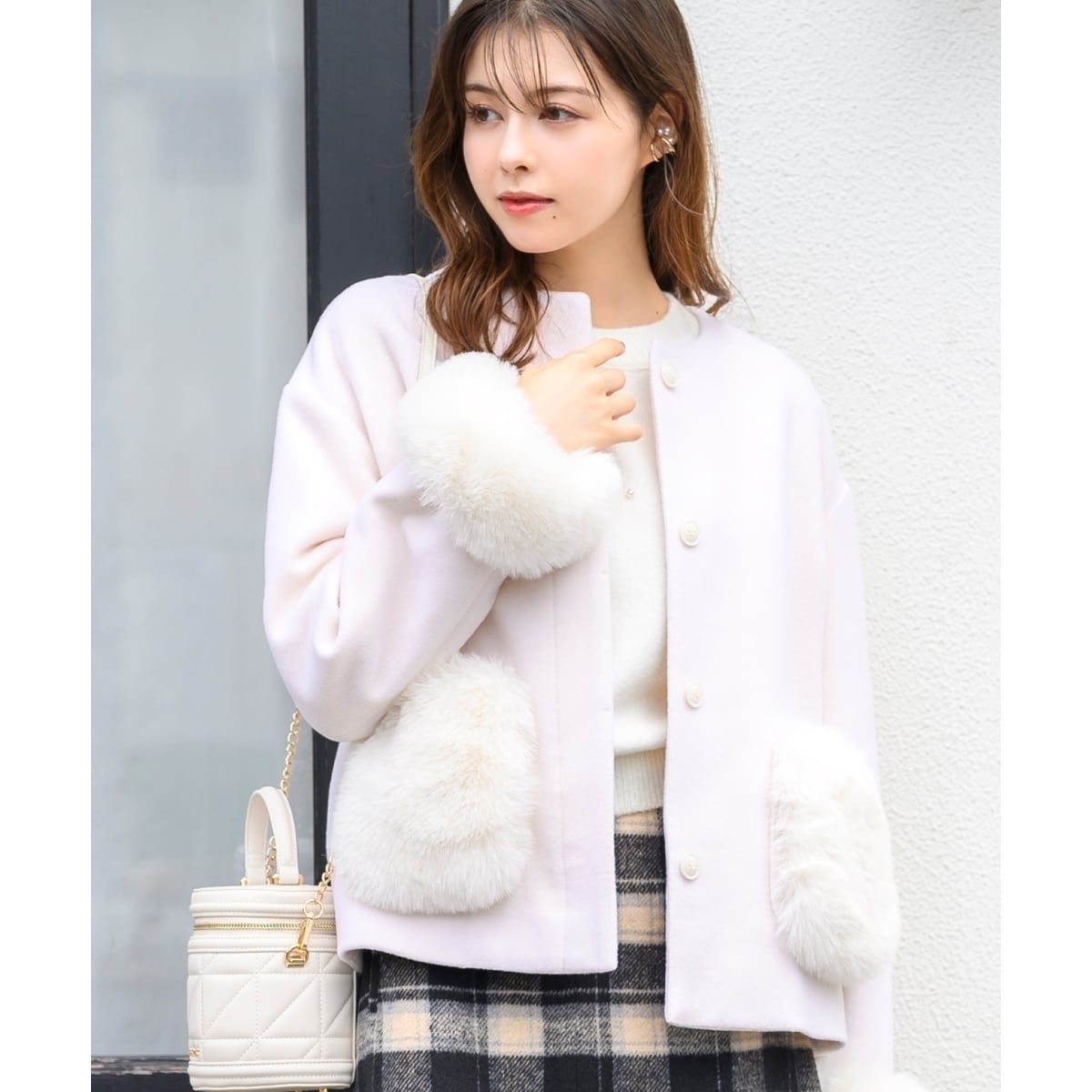 リボンダッフルショートファーコート | ジル バイ ジル スチュアート