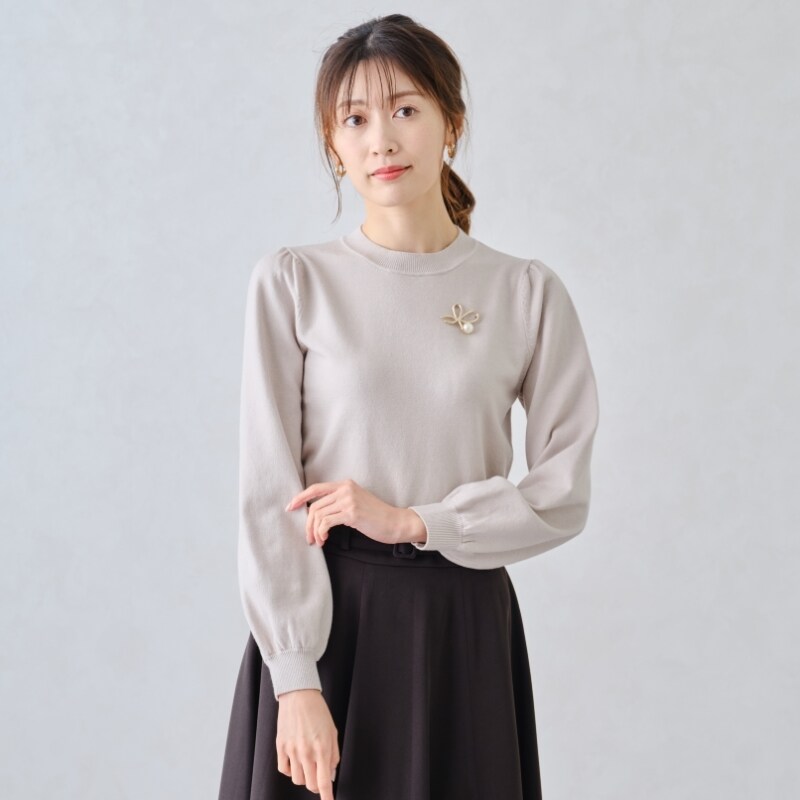 シアーフリルレイヤードスプリングニット 24SS | ナチュラル