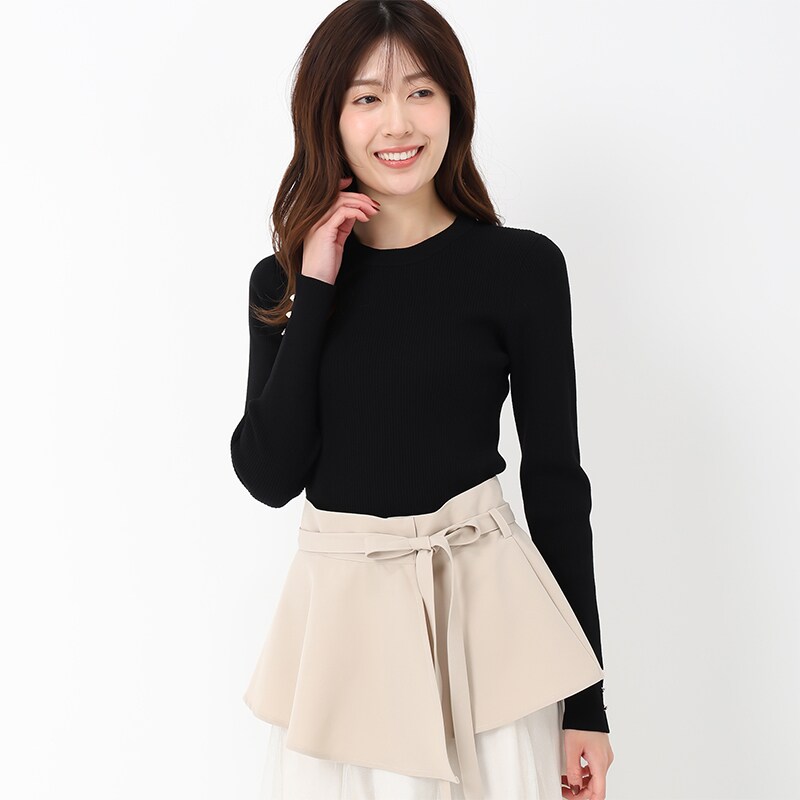 ミッシュマッシュ MISCH MASCH 2025春夏新作 2wayリボン半袖リブニット （BLACK） MISCH MASCH｜2025春夏新作 2wayリボン半袖リブニット | Rakuten
