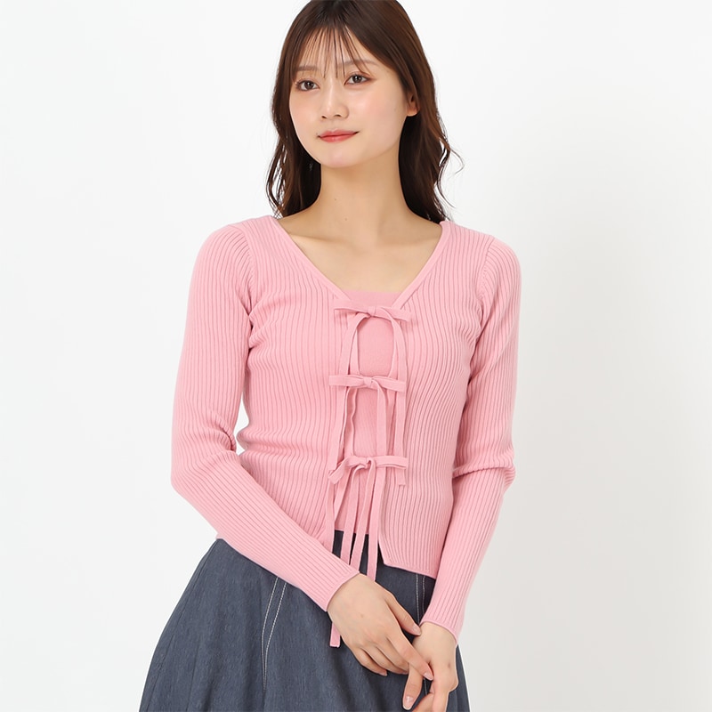 25春夏新作 リボン2wayリブニット | ミッシュマッシュ(MISCH MASCH