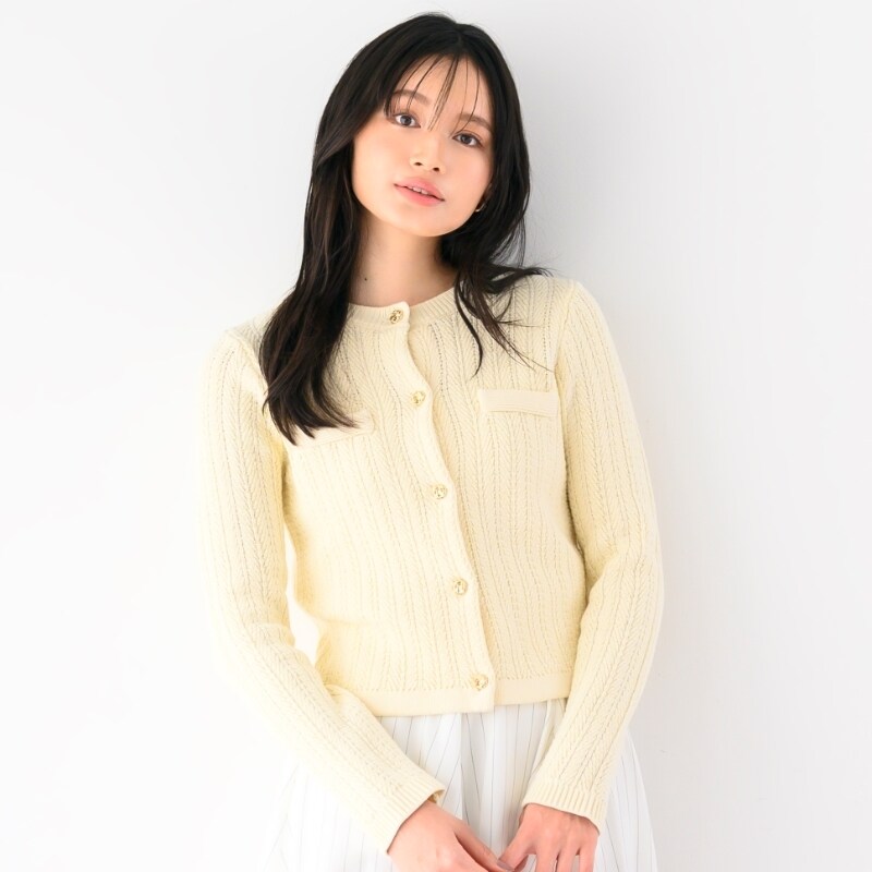 ヘリンボーン柄ニットカーディガン | ミッシュマッシュ(MISCH MASCH