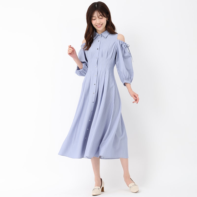 25春夏新作 ドッキングシャンブレーワンピース | ミッシュマッシュ