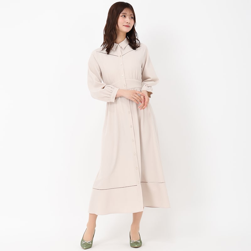 25春夏新作 ドッキングシャンブレーワンピース | ミッシュマッシュ