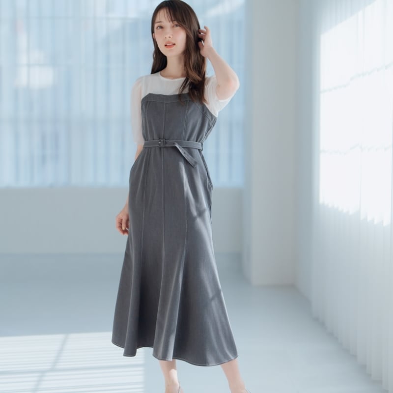 ミッシュマッシュ（MISCH MASCH）/25春夏新作 ドッキングシャンブレーワンピース 25春夏新作 ドッキングシャンブレーワンピース | ミッシュマッシュ