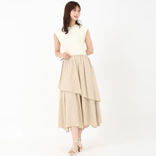 25春夏新作 ドッキングニットワンピース