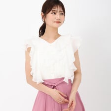 2025春夏新作 シアーフリルブラウス