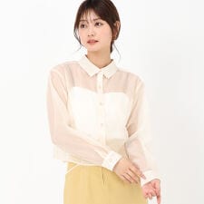 2025春夏新作 クロップドシアーシャツ | ミッシュマッシュ(MISCH MASCH)