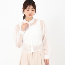 2025春夏新作 クロップドシアーシャツ | ミッシュマッシュ(MISCH MASCH)