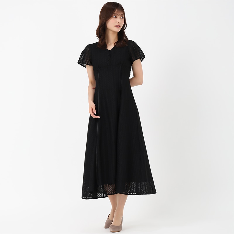 2025春夏新作 配色パイピングフレンチワンピース MISCH MASCH｜2025春夏新作 配色パイピングフレンチワンピース