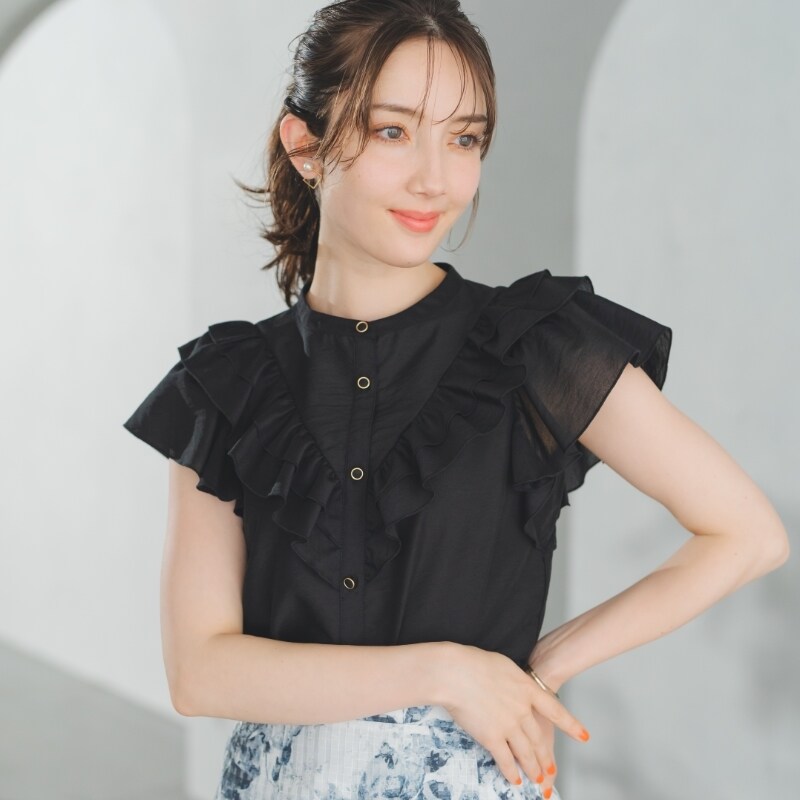 2025春夏新作 シアーフリルブラウス | ミッシュマッシュ(MISCH