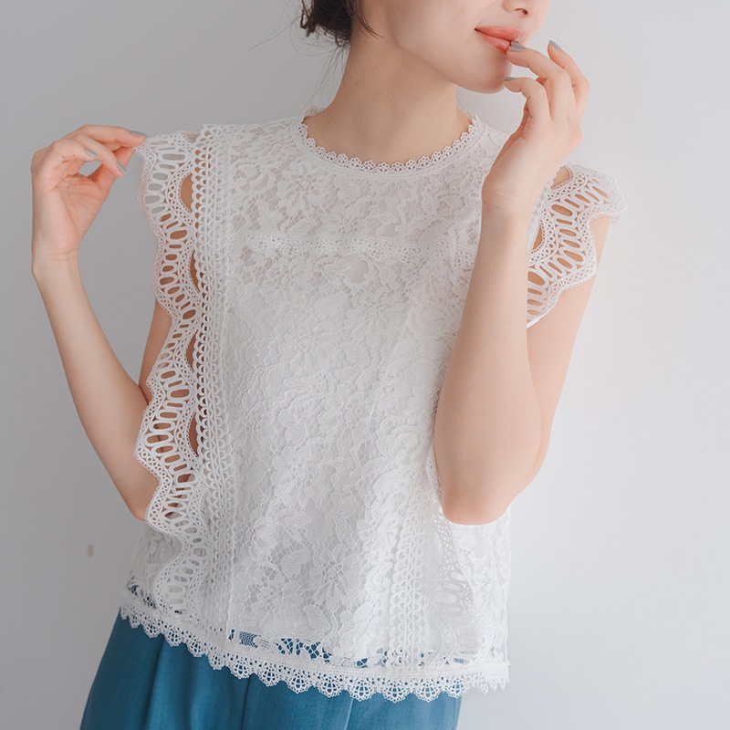 新品 Blugirl 総レース シャツ ブラウス 40 刺繍レースショートシャツ｜シャツ・ブラウス - etoll.