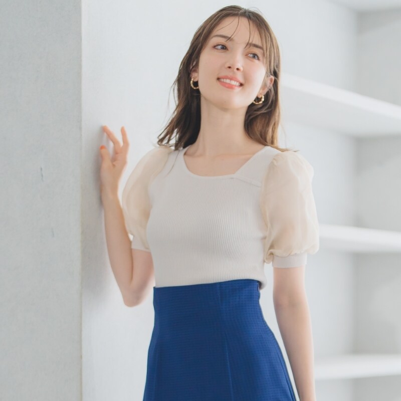 今季⭐︎2025春夏39600円販売中⭐︎美ラインリブニット新品同様 MISCH MASCH ニット セーター WEB限定 2025春夏新作 衿付き