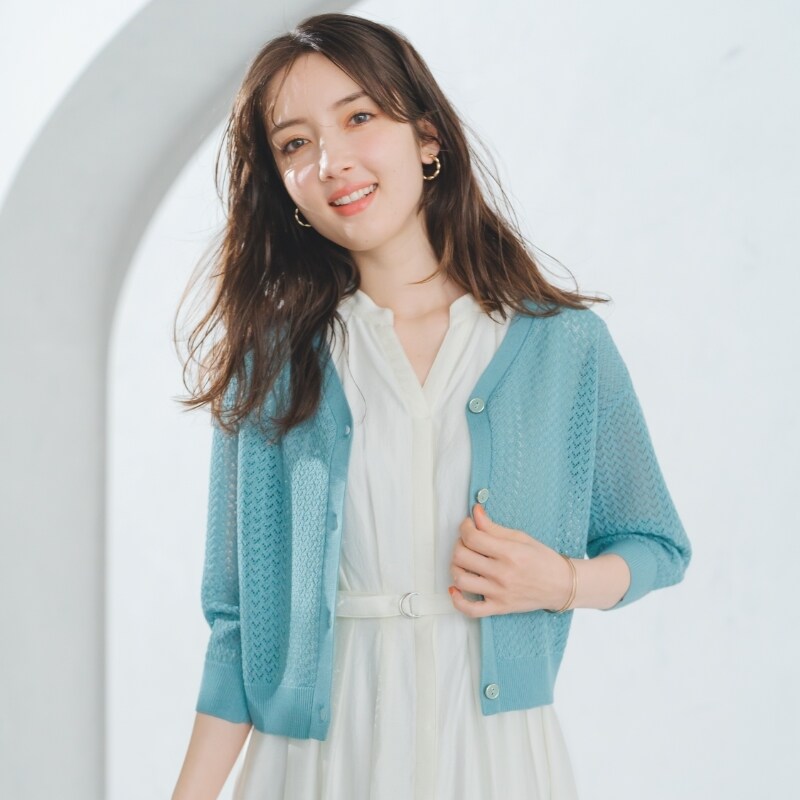 2025春夏新作 透かし柄カーディガン | ミッシュマッシュ(MISCH