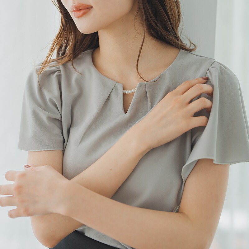ミッシュマッシュ MISCH MASCH 2025春夏新作 金ホックダブルフレア袖ブラウス （WHITE） ミッシュマッシュ MISCH MASCH 2025春夏新作 金ホックダブル