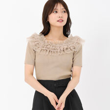 2025春夏新作 2wayチュールフリル半袖ニット