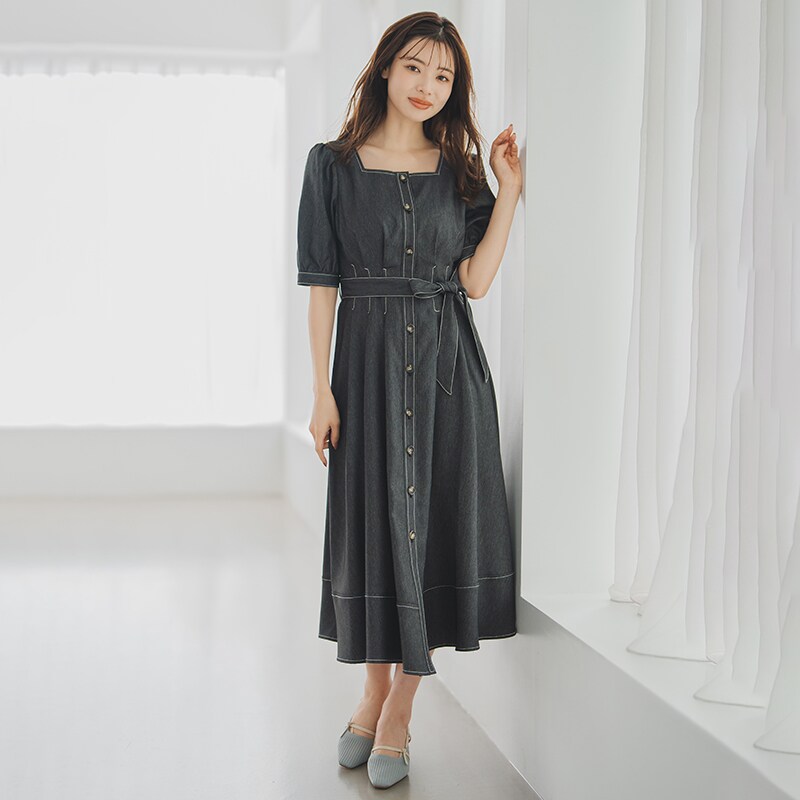 24秋冬新作】配色長袖シャツワンピース/MM447423 | ミッシュ