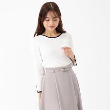 2025秋冬新作 配色袖スリットリブニット