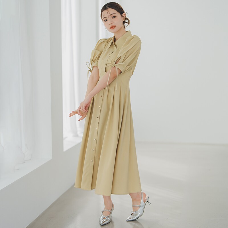 ミッシュマッシュ（MISCH MASCH）/2025秋冬新作 袖リボンパフスリーブシャツワンピース 2025秋冬新作 袖リボンパフスリーブシャツワンピース | ミッシュ