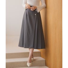 2025秋冬新作 ラップ風Aラインタックスカート