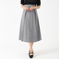 2025秋冬新作 チェック柄タックフレアスカート