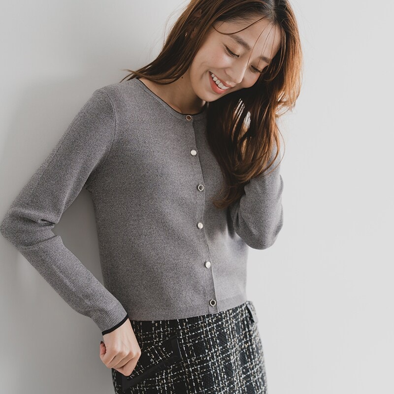 2025秋冬新作 千鳥柄ジャガードアソートカーディガン | ミッシュ