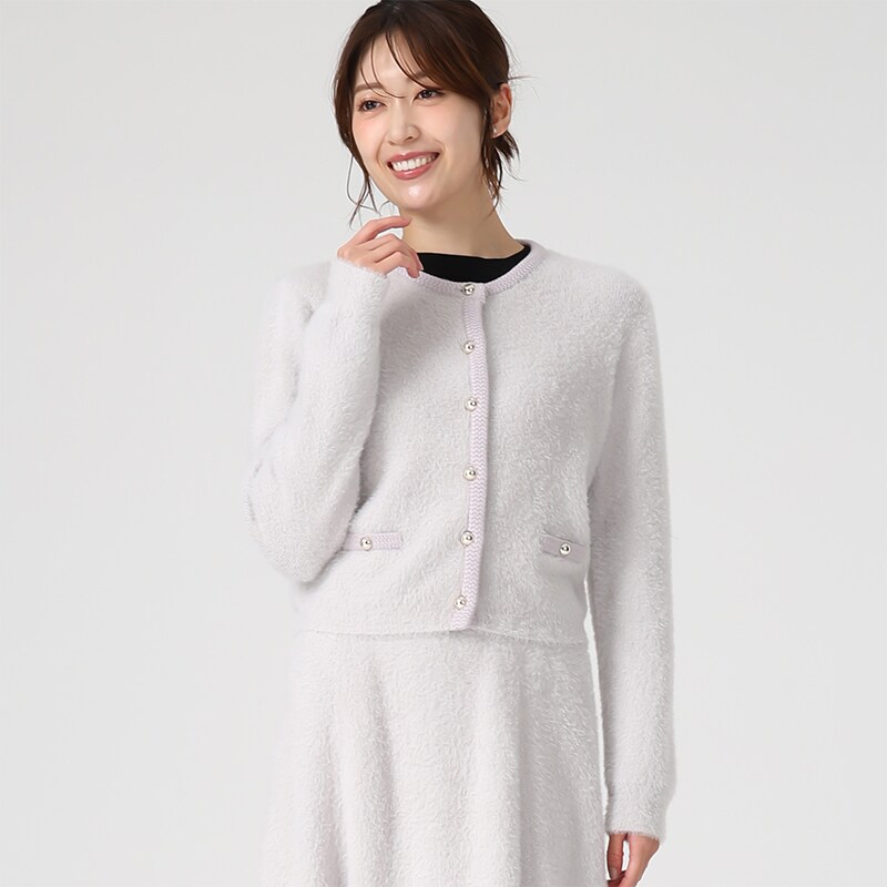 2025秋冬新作 シャギーニットカーディガン | ミッシュマッシュ(MISCH