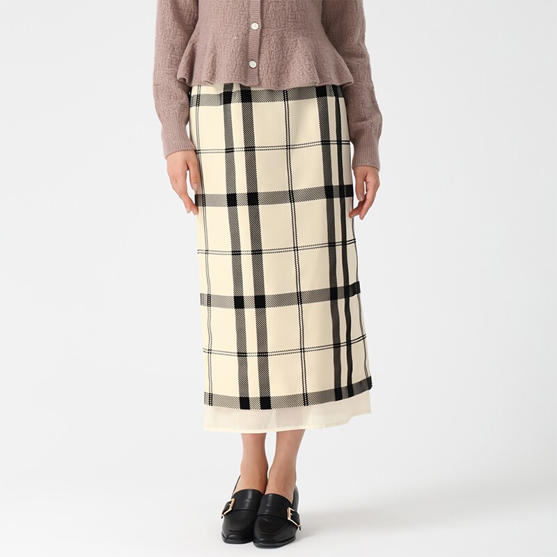 2025秋冬新作 ロービングチェックサーキュラースカート | ミッシュ