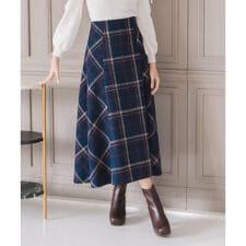 ミッシュマッシュ(MISCH MASCH)の存在感チェックで一気に華やか美シルエット。25秋冬新作 ロービングチェックAラインミディスカート