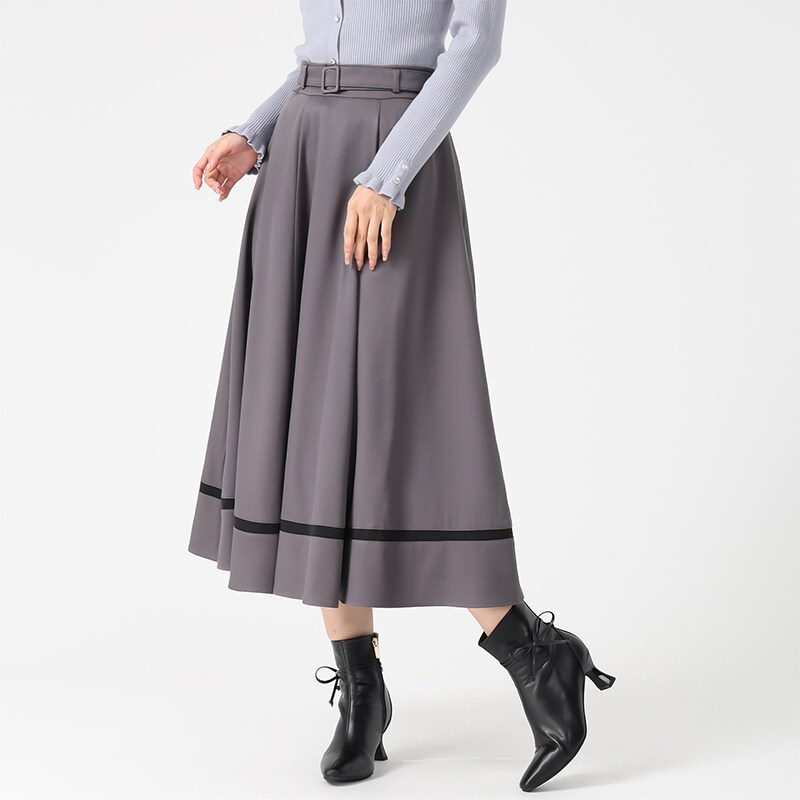 2025秋冬新作 裾配色フレアスカート | ミッシュマッシュ(MISCH MASCH