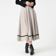 2025秋冬新作 裾配色フレアスカート