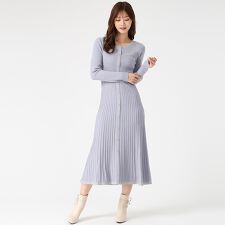 ミッシュマッシュ(MISCH MASCH)のラメ配色で華やかに。細見えリブがスタイルUP叶える。2025秋冬新作 ラメ配色ニットワンピース