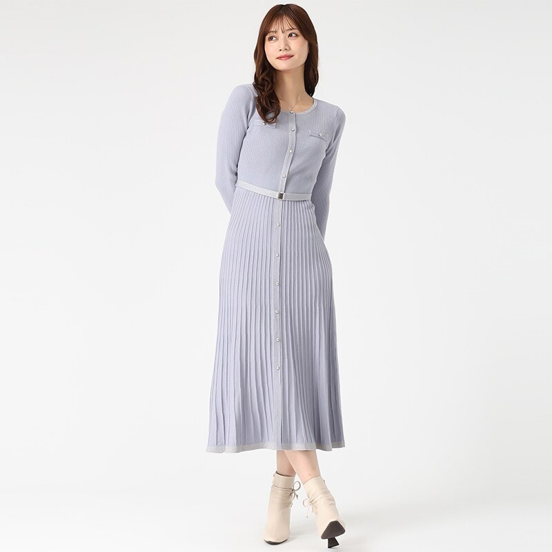 2025秋冬新作 ツイードドッキングミニワンピース | ミッシュマッシュ