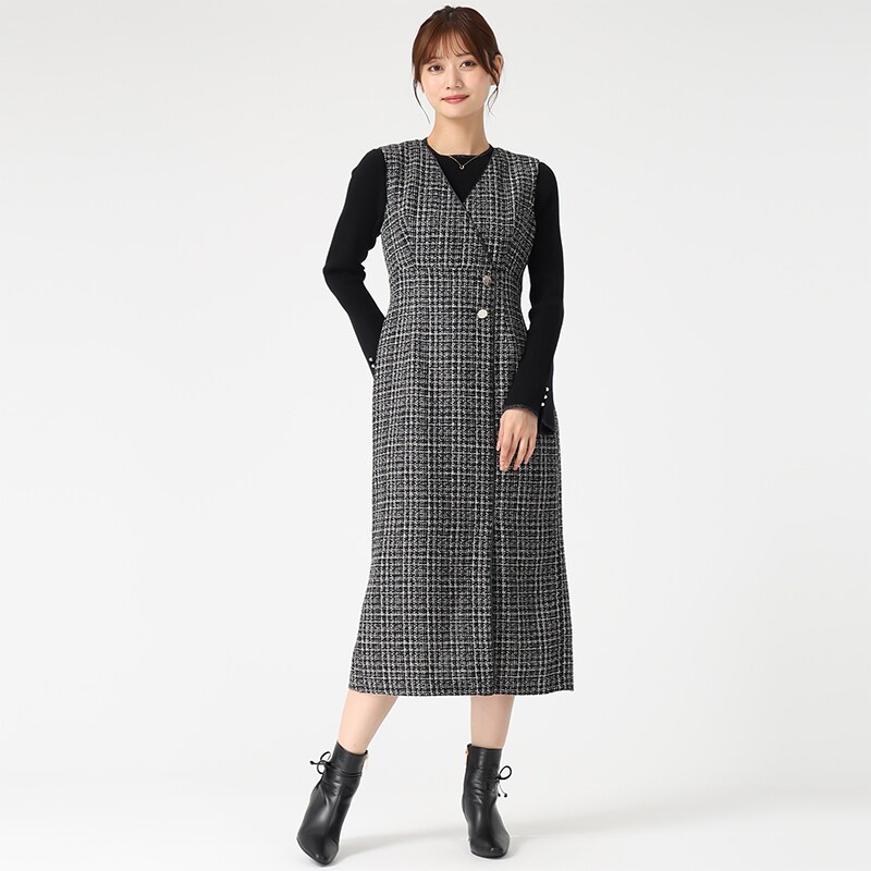 2025春夏新作 フレアスリーブギンガムチェックワンピース | ミッシュ