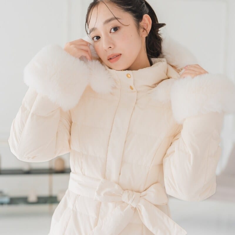 2025秋冬新作 スタンドネックフードロングダウン | ミッシュマッシュ