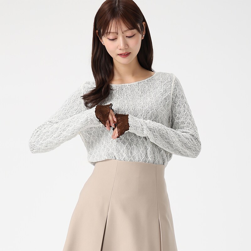 1度着用⭐︎machatt⭐︎ラッセルレーストップス AZUL BY MOUSSY | 2WAYギャザーレーストップス (Tシャツ・カットソー