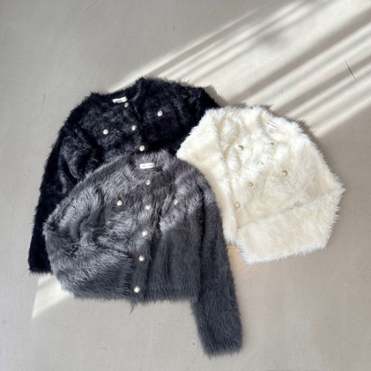 2025秋冬新作 裾ファーニットカーディガン | ミッシュマッシュ(MISCH