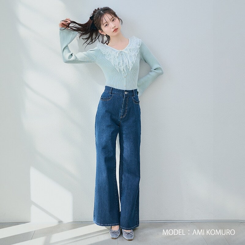 2026春夏新作 ストレッチデニムワイドパンツ | ミッシュマッシュ(MISCH