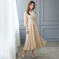 2026春夏新作 ダブルカラーラップワンピース