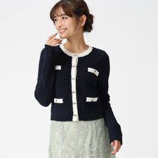 2026春夏新作 格子編みニットジャケット