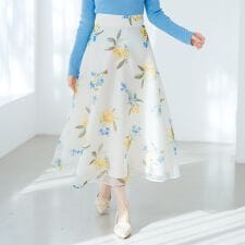 2026春夏新作 ボタニカルオーガンジーフラワースカート