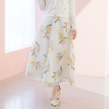 2026春夏新作 ボタニカルオーガンジーフラワースカート