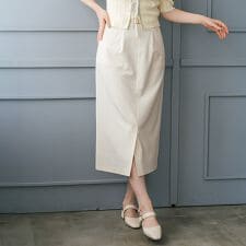 2026春夏新作 ポケット配色ベルト付きタイトスカート