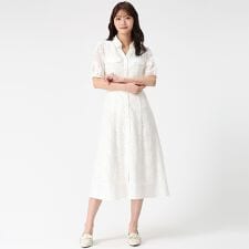 2026春夏新作 開襟レースシャツワンピース
