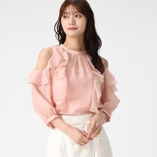 2026春夏新作 オープンショルダーフリルブラウス