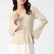 2026春夏新作 ラメシアーペプラムカーディガン