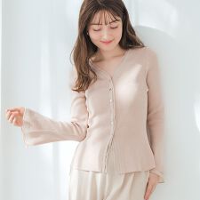 2026春夏新作 ラメシアーペプラムカーディガン