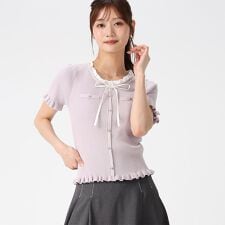 2026春夏新作 フリルシャツレイヤードニット