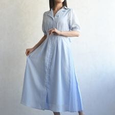 2026春夏新作 サイドプリーツテーラーワンピース