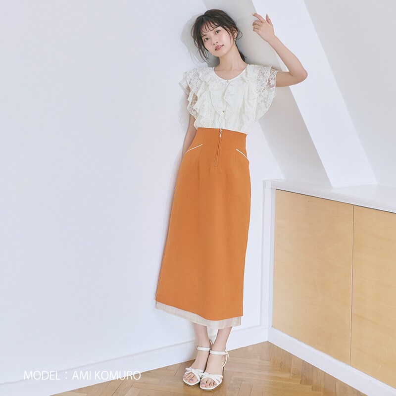 2026春夏新作 裾シアータイトスカート | ミッシュマッシュ(MISCH MASCH