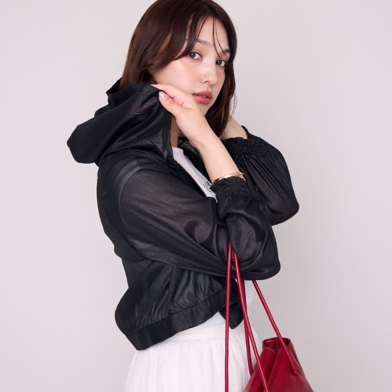 MISCH MASCH - ミッシュマッシュ mischmasch ライダース ファー ベージュ 2026春夏新作 ラメシアーパーカー | ミッシュマッシュ(MISCH MASCH